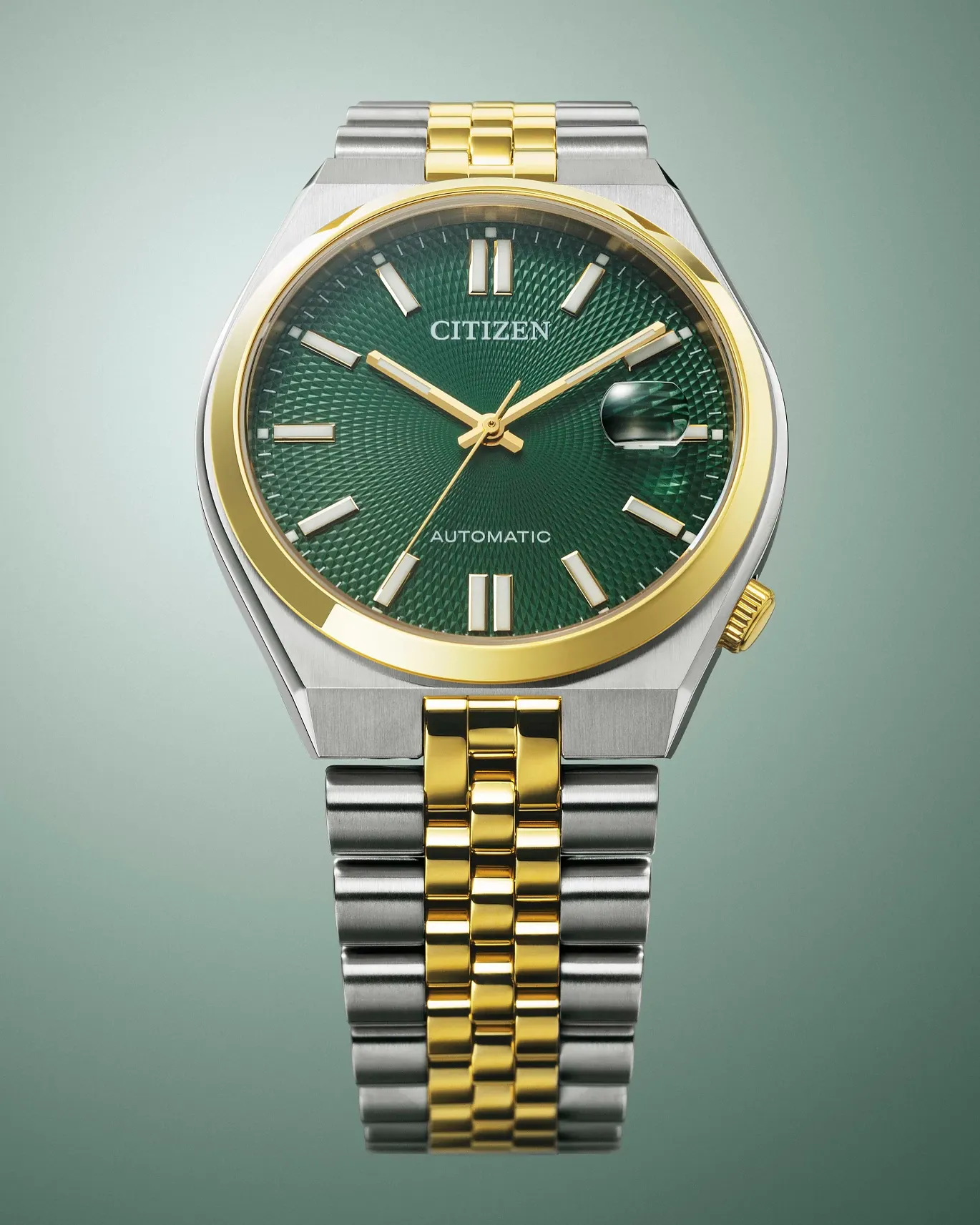 TSUYOSA 60 Green Dial Stainless Steel Bracelet NK0024-54X | CITIZEN